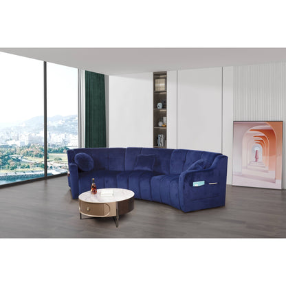 Canapé de sol modulaire symétrique incurvé en velours sans pieds - 127