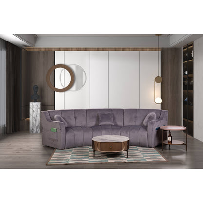 Canapé de sol modulaire symétrique incurvé en velours sans pieds - 127