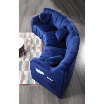 Canapé de sol modulaire symétrique incurvé en velours sans pieds - 127