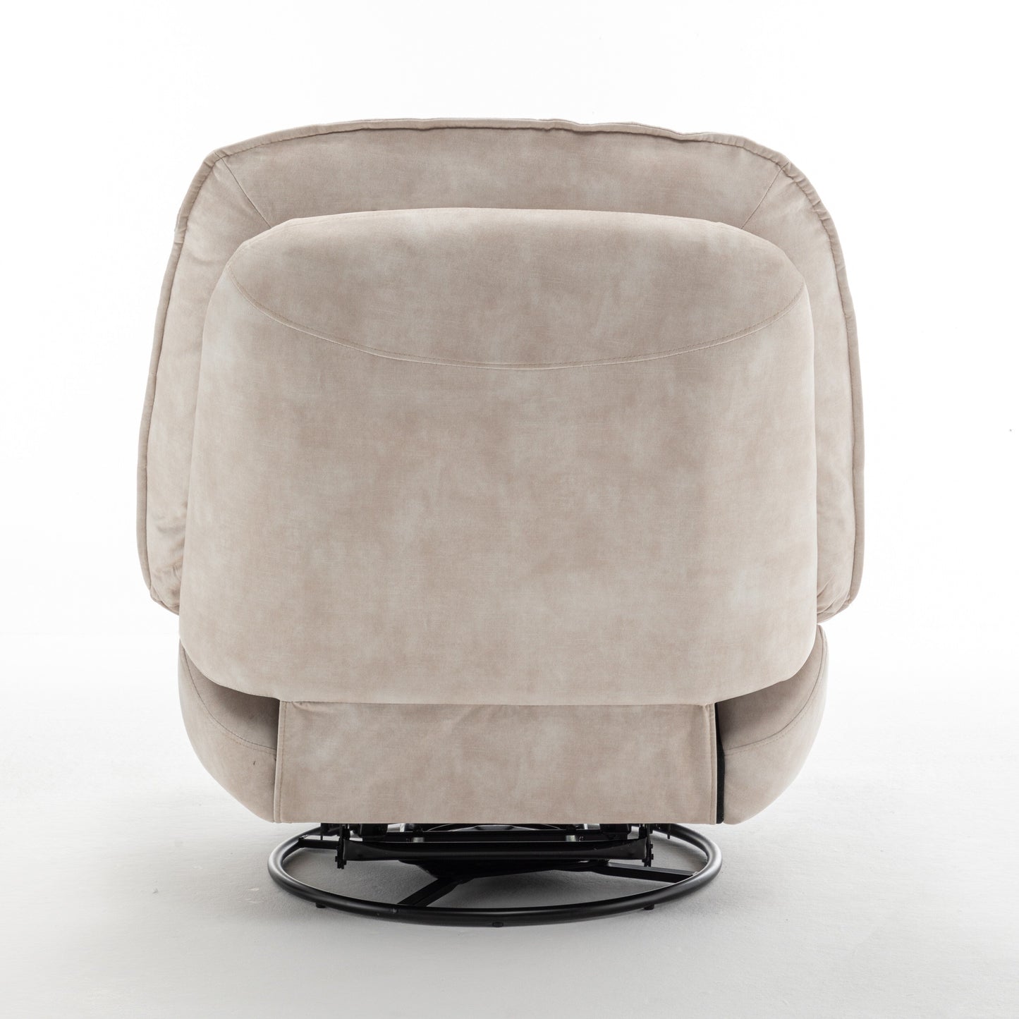 Fauteuil inclinable surdimensionné en velours avec pivot, bascule et support pour téléphone