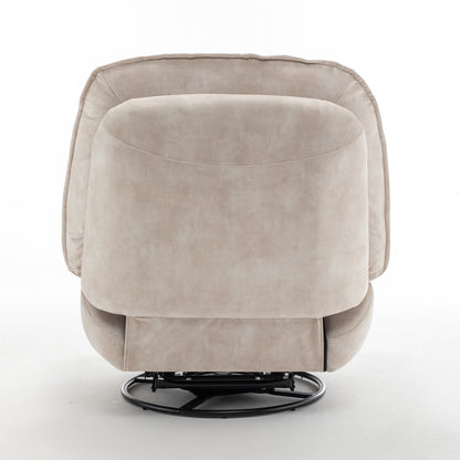 Fauteuil inclinable surdimensionné en velours avec pivot, bascule et support pour téléphone