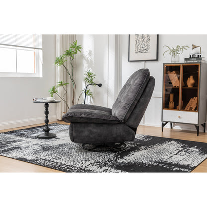 Fauteuil inclinable surdimensionné en velours avec pivot, bascule et support pour téléphone