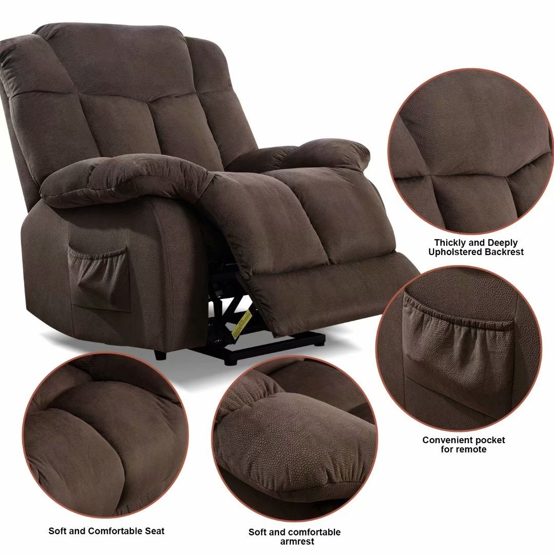 Fauteuil inclinable électrique robuste pour personnes âgées avec un design rembourré