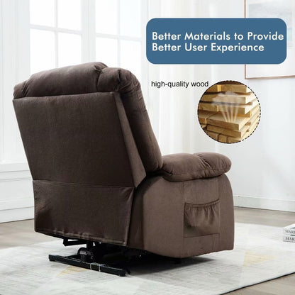 Fauteuil inclinable électrique robuste pour personnes âgées avec un design rembourré