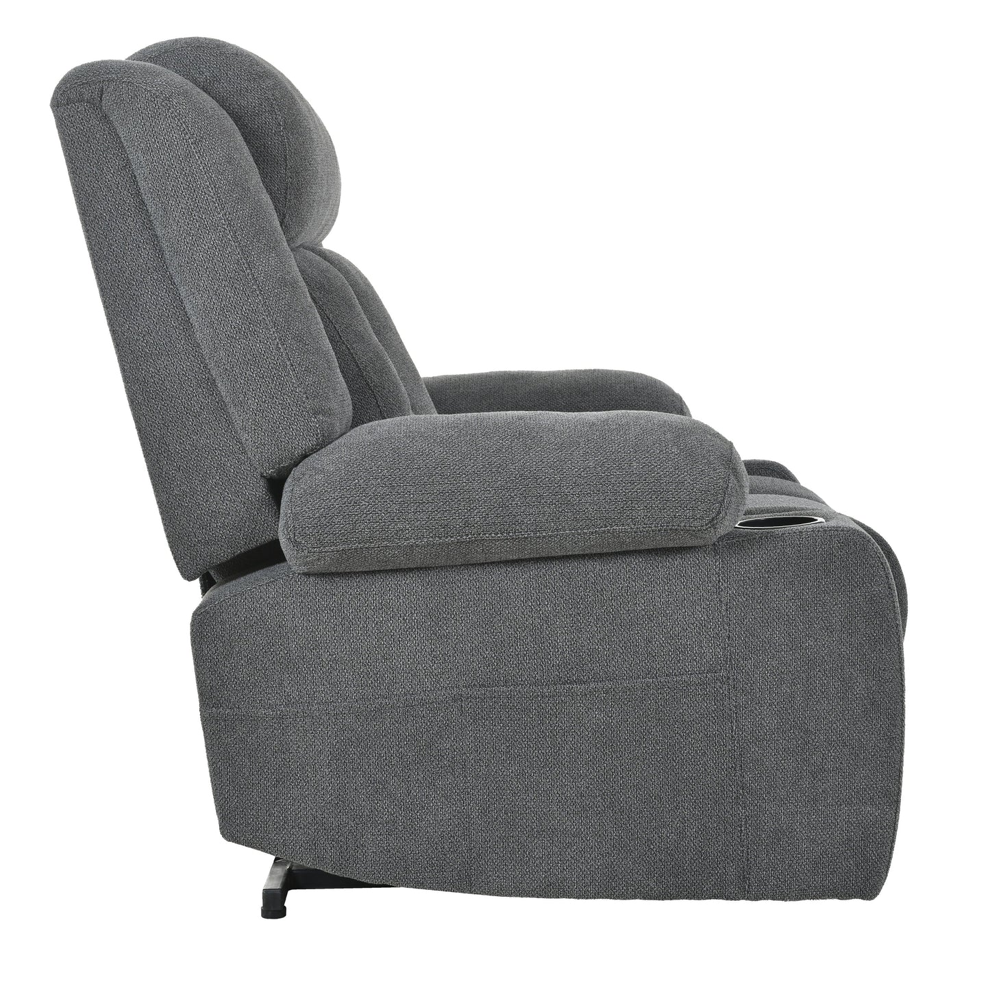 Fauteuil inclinable électrique en velours avec repose-pieds et poche