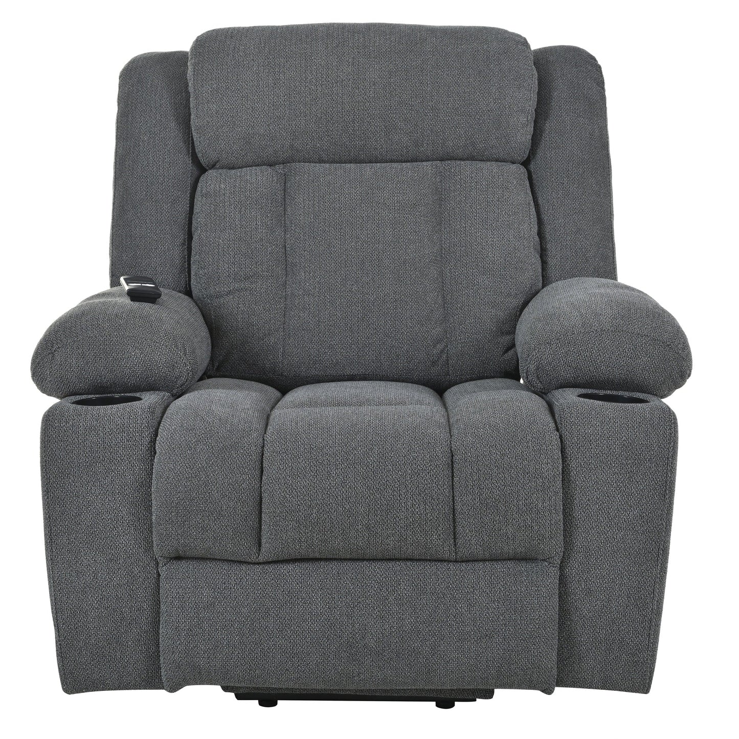 Fauteuil inclinable électrique en velours avec repose-pieds et poche