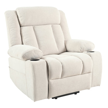 Fauteuil inclinable électrique en velours avec repose-pieds et poche