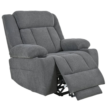Fauteuil inclinable électrique en velours avec repose-pieds et poche