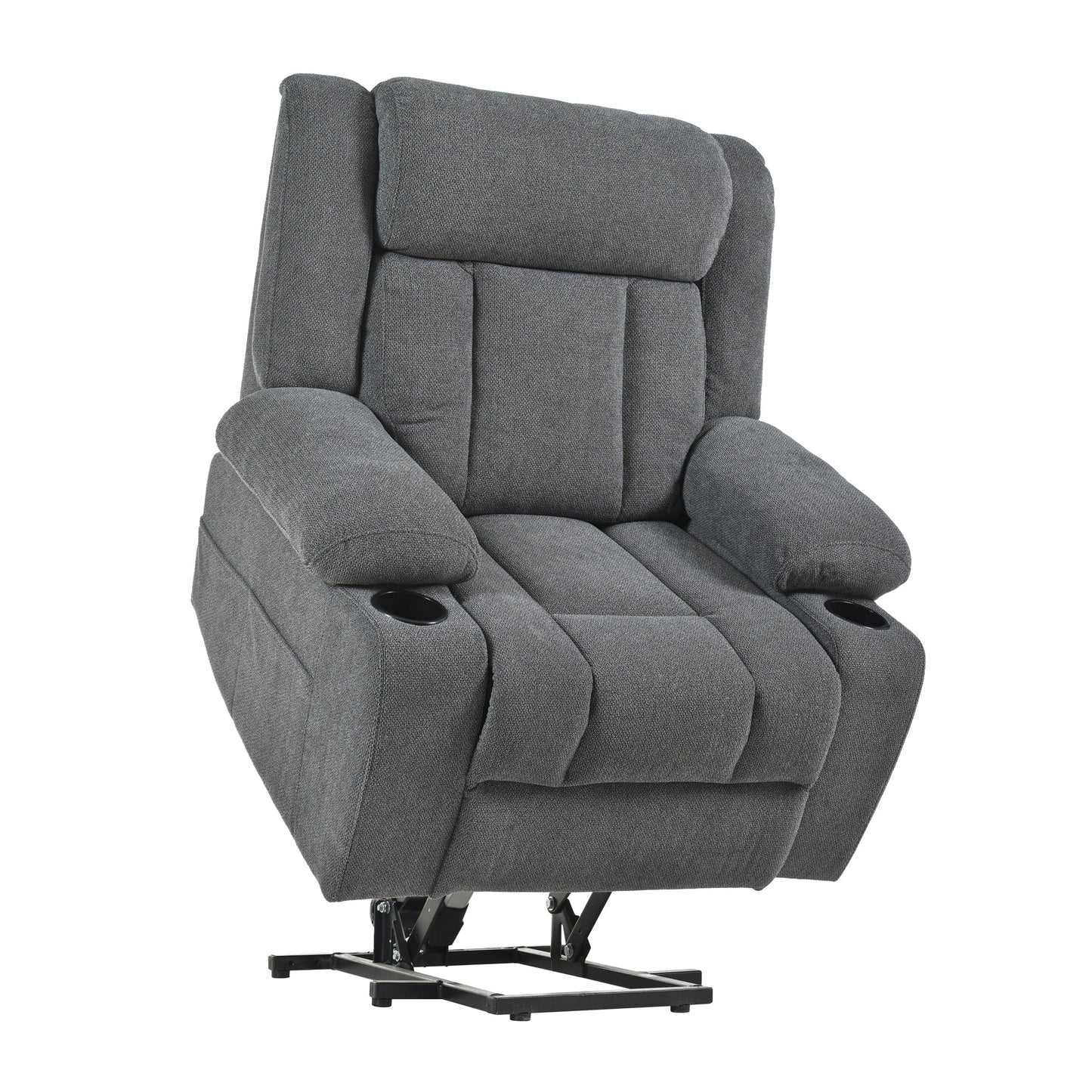Fauteuil inclinable électrique en velours avec repose-pieds et poche