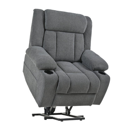 Fauteuil inclinable électrique en velours avec repose-pieds et poche