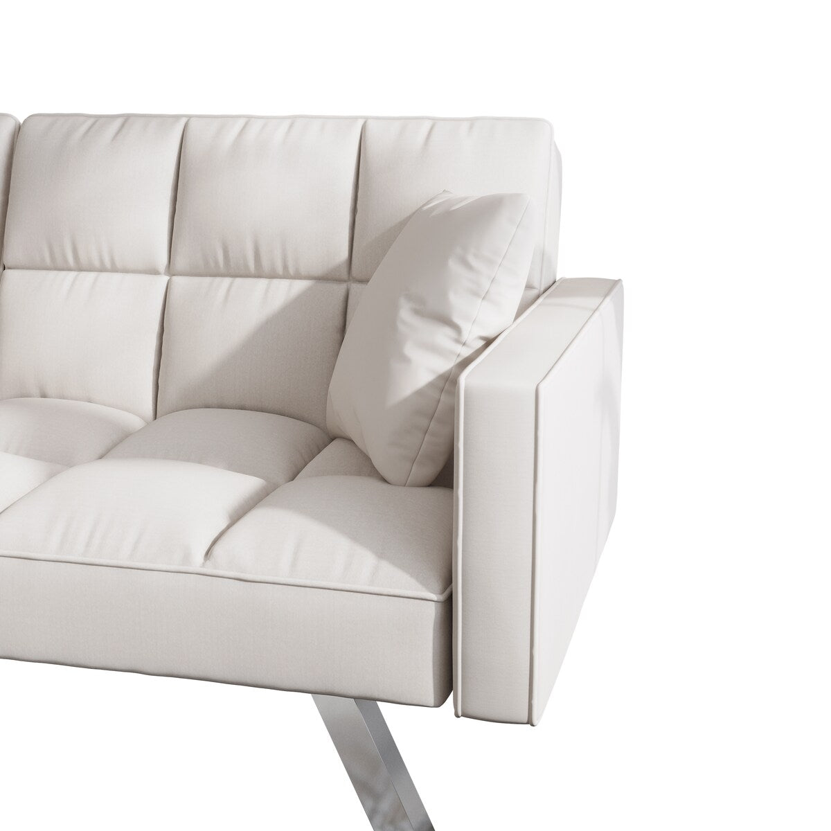 Canapé-lit en velours avec accoudoirs et 2 oreillers