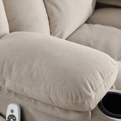 Fauteuil inclinable pivotant en velours avec massage, chauffage et port USB