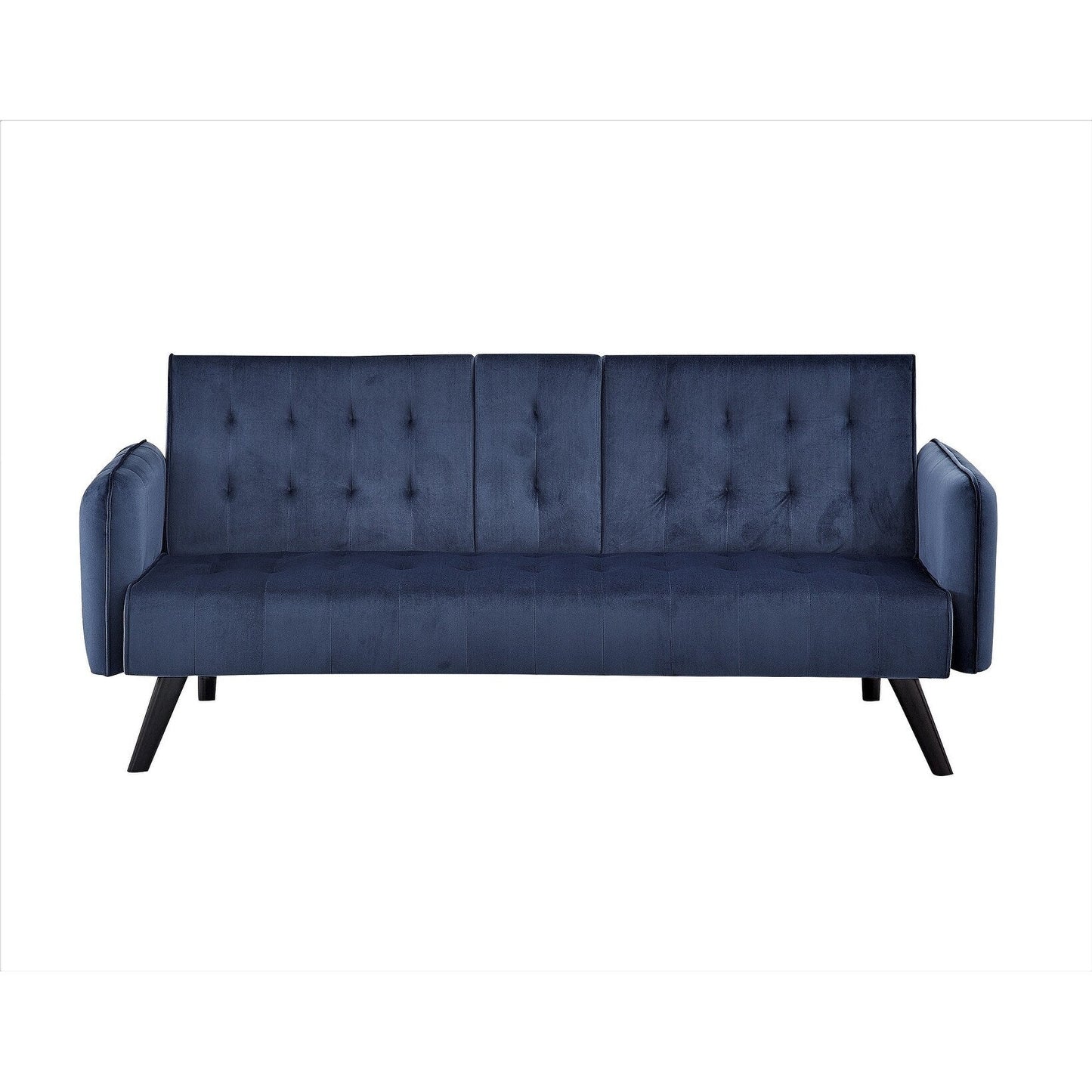 Canapé-lit futon convertible et pliable en velours avec 2 porte-gobelets pour un salon compact