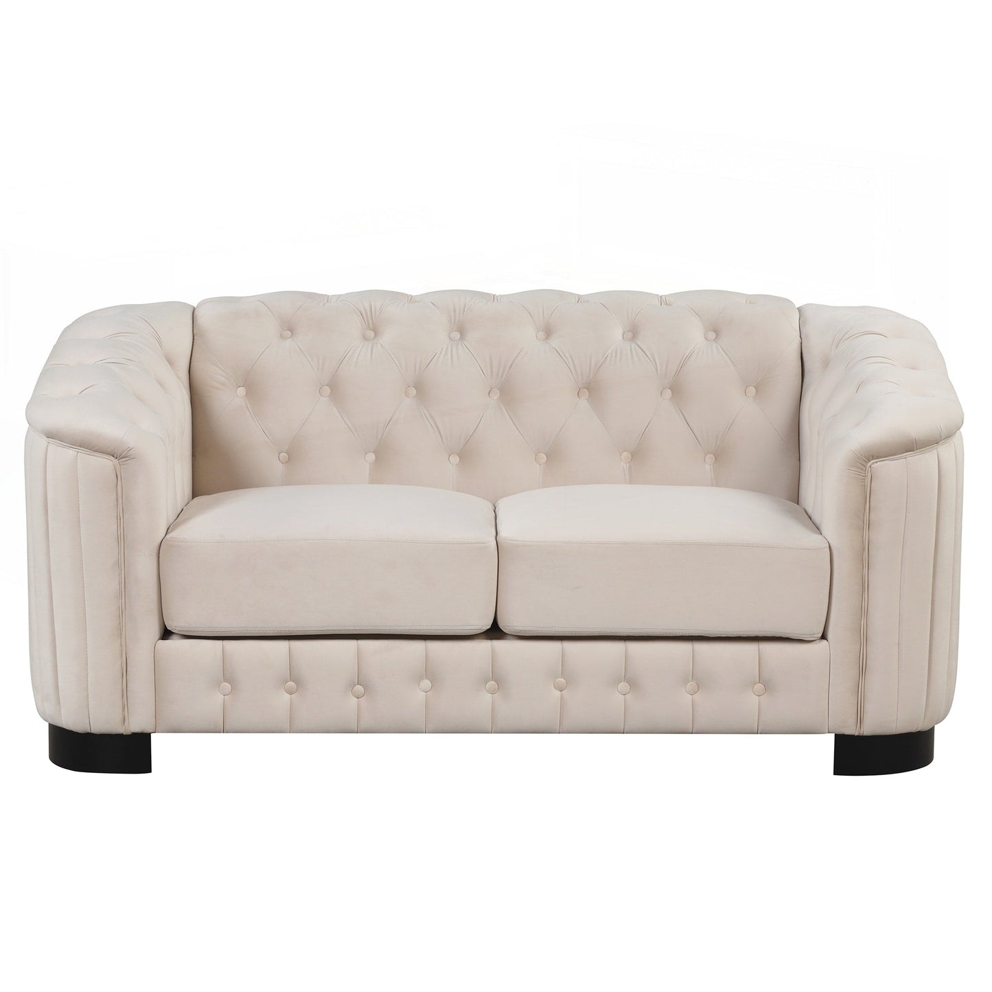 Canapé causeuse rembourré en velours