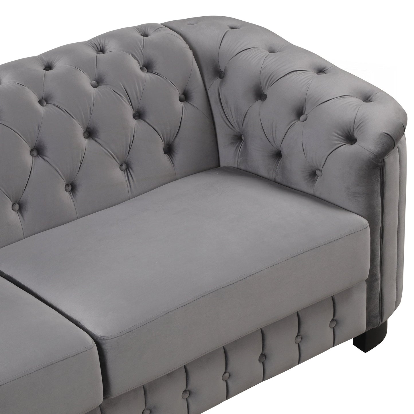 Canapé causeuse rembourré en velours