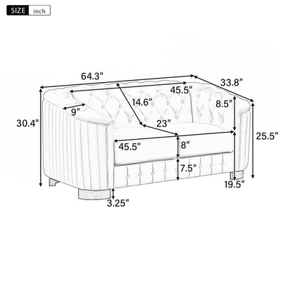Canapé causeuse rembourré en velours