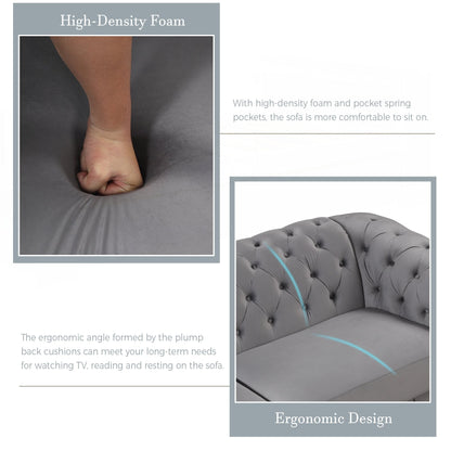 Canapé causeuse rembourré en velours