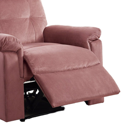 Fauteuil inclinable simple à mouvement manuel, rembourré en velours, avec dossier capitonné