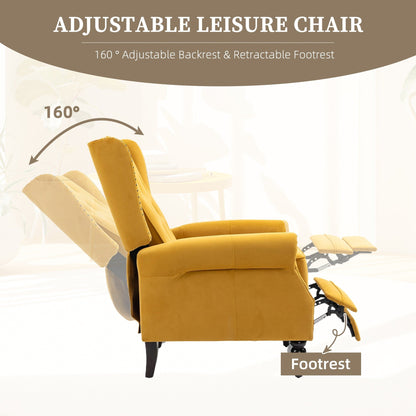 Fauteuil inclinable capitonné en velours avec pieds noirs