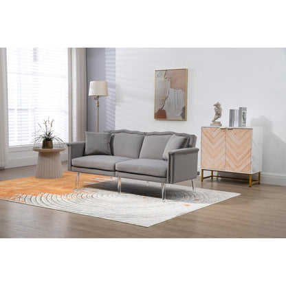 Canapé-lit rembourré en velours avec clous et pieds en acrylique