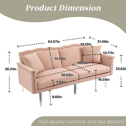 Canapé-lit rembourré en velours avec clous et pieds en acrylique
