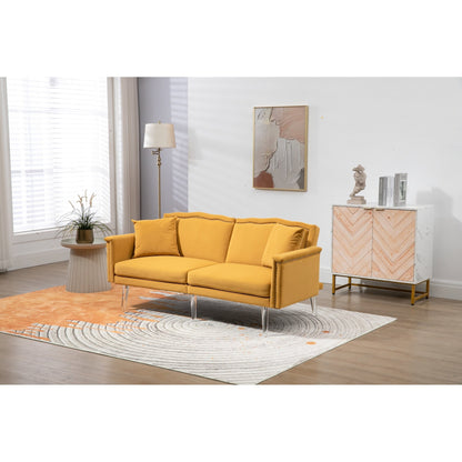 Canapé-lit rembourré en velours avec clous et pieds en acrylique