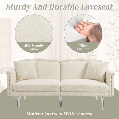 Canapé-lit rembourré en velours avec clous et pieds en acrylique