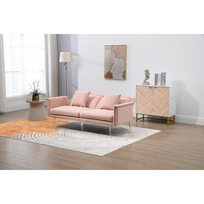 Canapé-lit rembourré en velours avec clous et pieds en acrylique