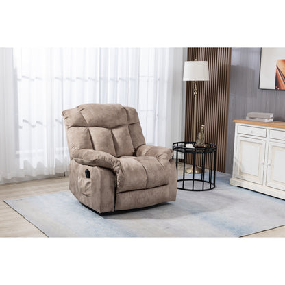 Fauteuil inclinable électrique rembourré en velours pour personnes âgées avec télécommande et poches de rangement latérales