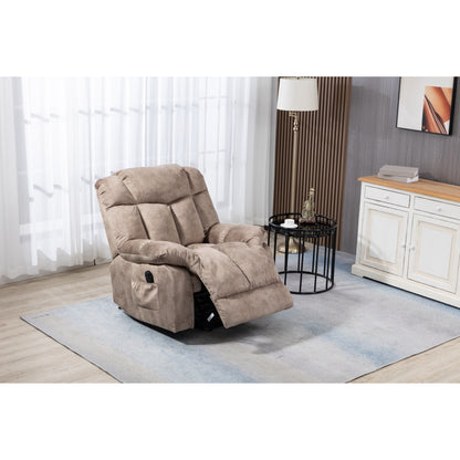 Fauteuil inclinable électrique rembourré en velours pour personnes âgées avec télécommande et poches de rangement latérales