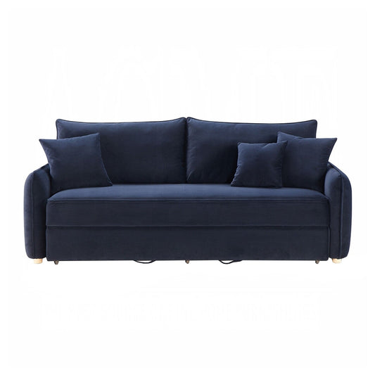 Canapé-lit gigogne en velours bleu