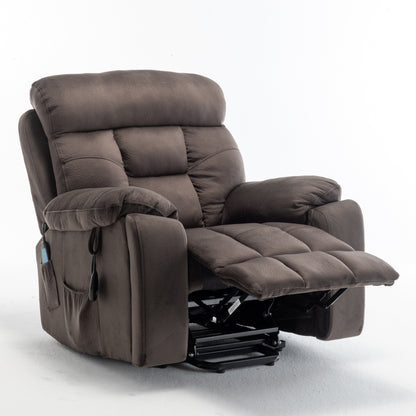 Fauteuil inclinable électrique en velours avec chauffage, massage et moteur silencieux