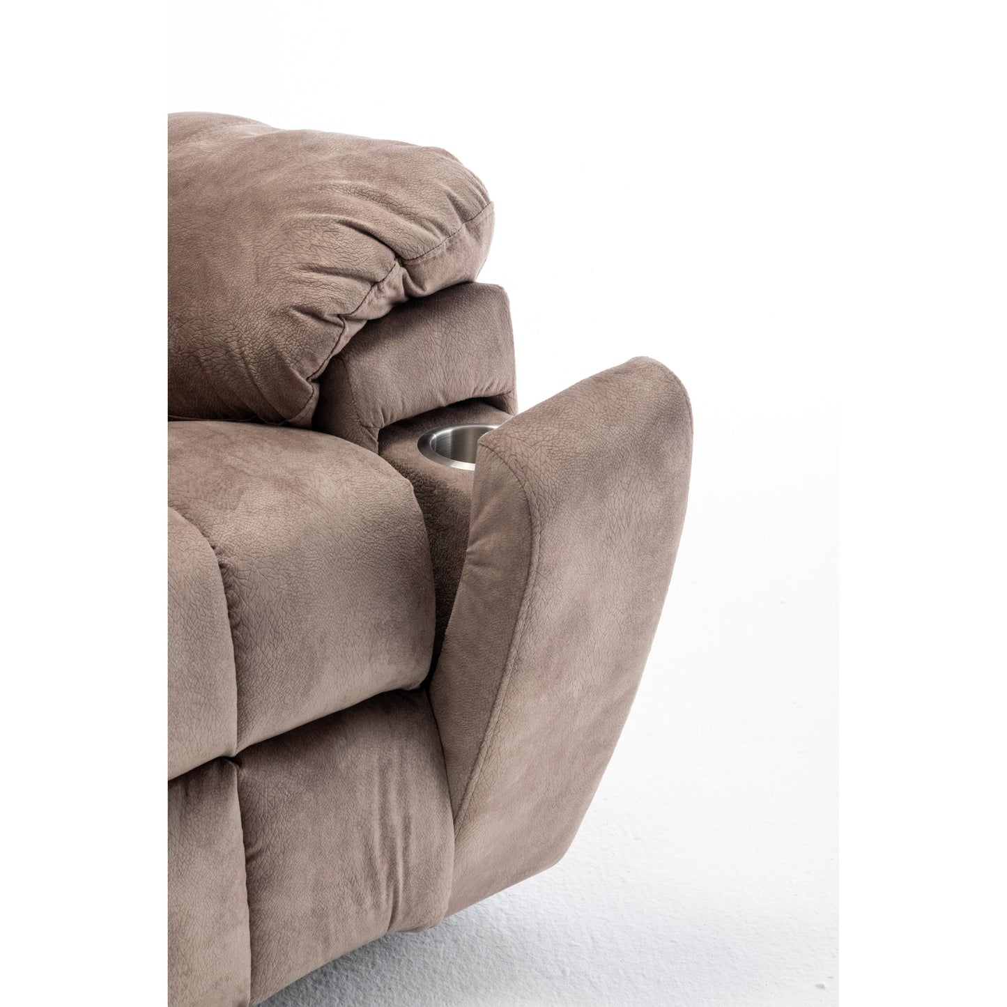 Fauteuil inclinable électrique large en velours avec chauffage, massage et moteur OKIN silencieux