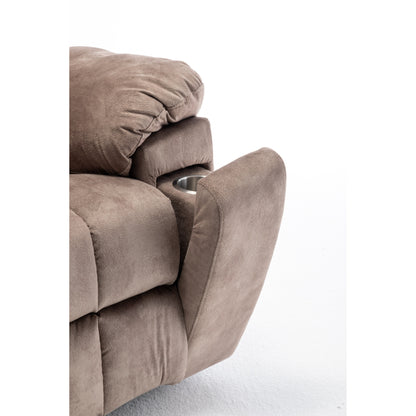 Fauteuil inclinable électrique large en velours avec chauffage, massage et moteur OKIN silencieux