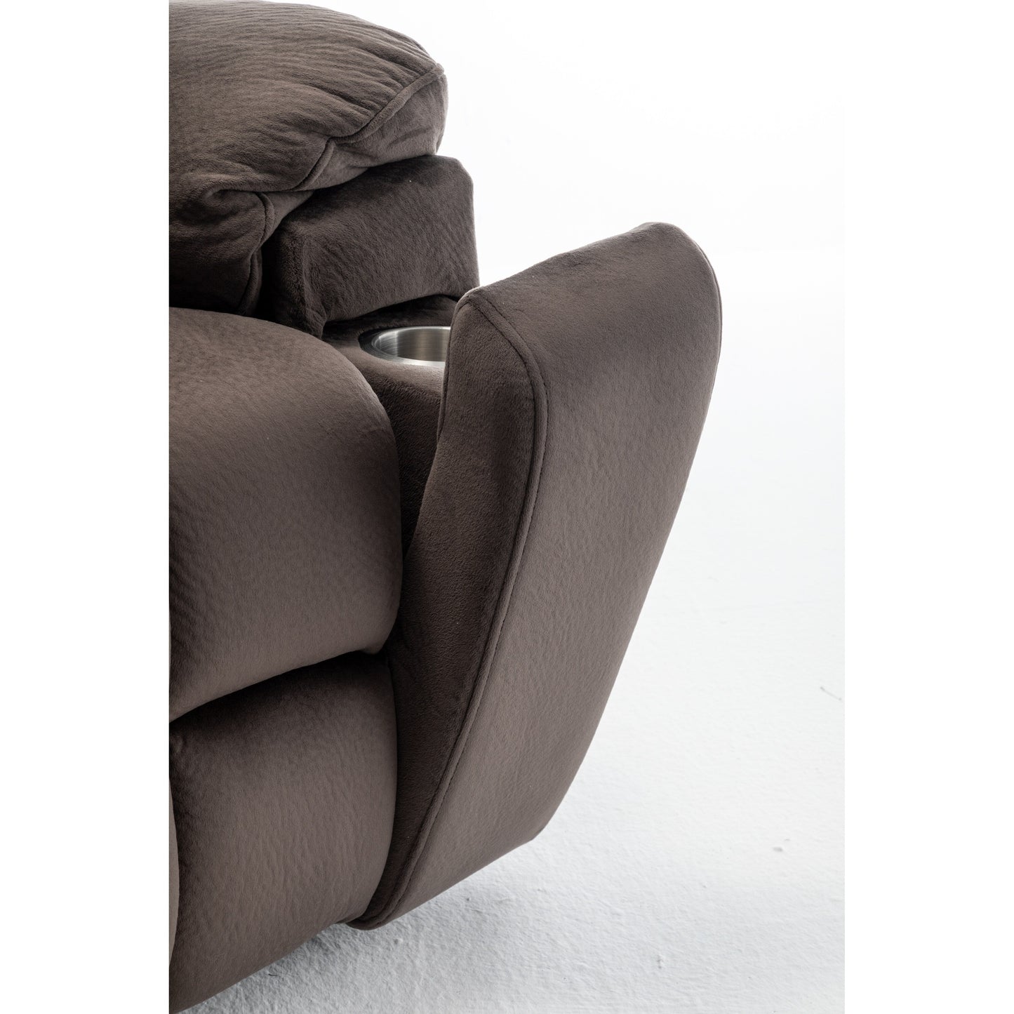 Fauteuil inclinable électrique large en velours avec chauffage, massage et moteur OKIN silencieux