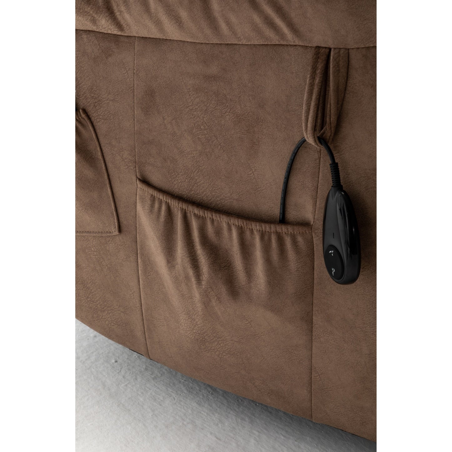 Fauteuil inclinable électrique large en velours avec chauffage, massage et moteur OKIN silencieux