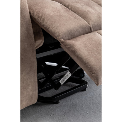 Fauteuil inclinable électrique large en velours avec chauffage, massage et moteur OKIN silencieux