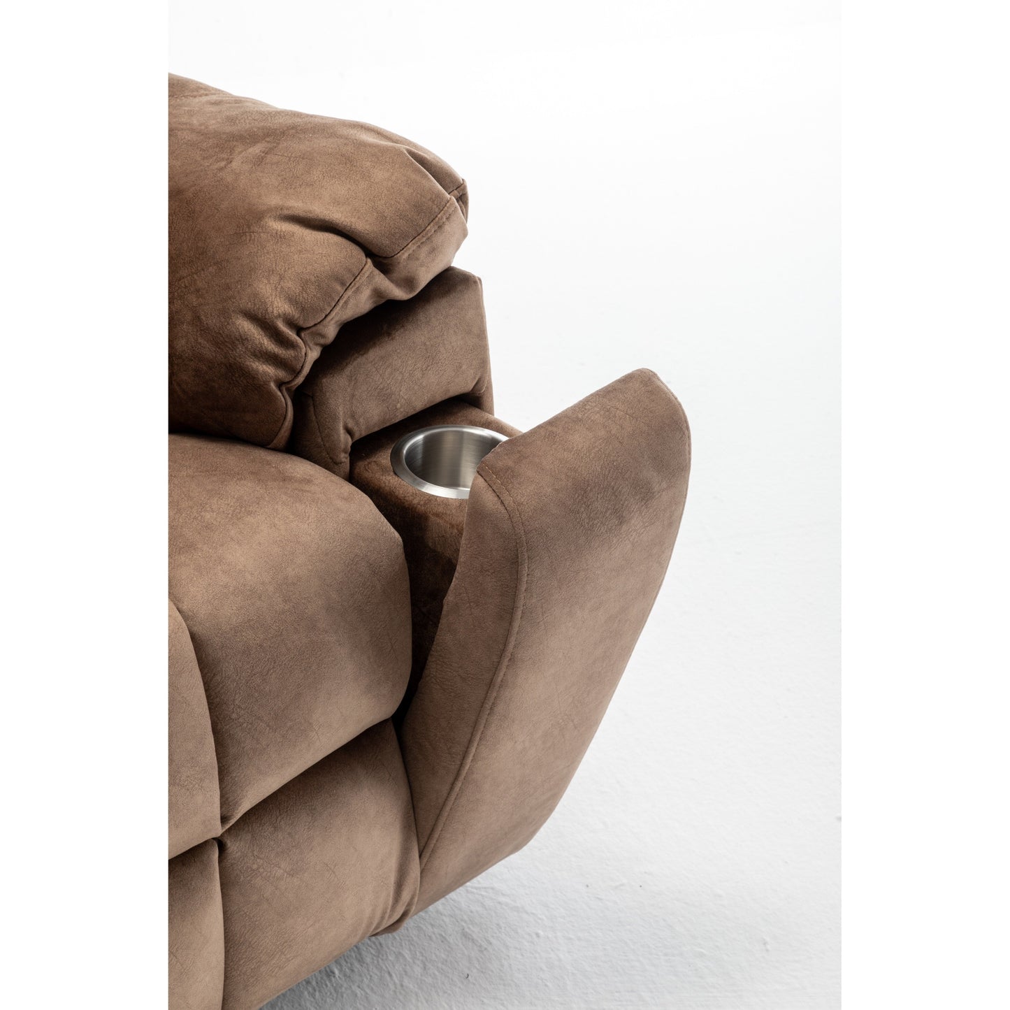 Fauteuil inclinable électrique large en velours avec chauffage, massage et moteur OKIN silencieux