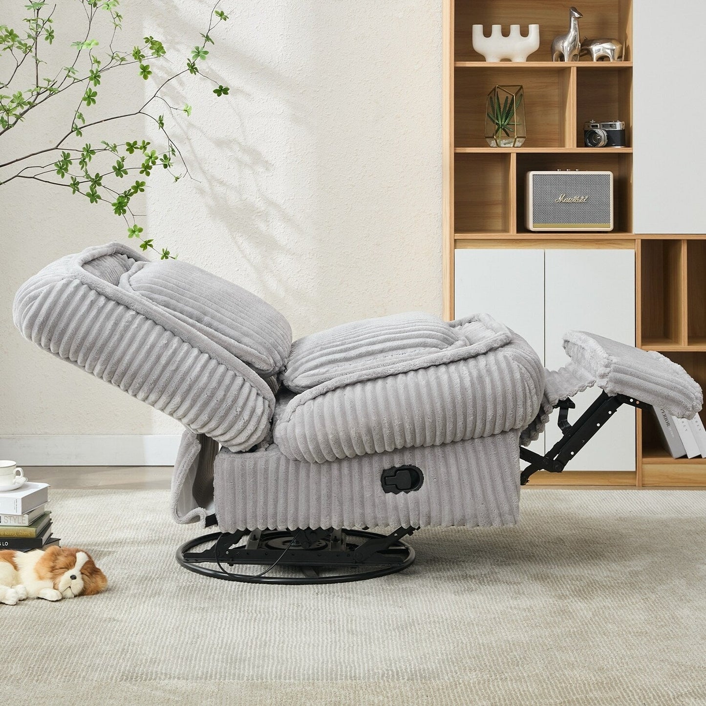 Canapé inclinable polyvalent en velours côtelé pour la détente et le confort