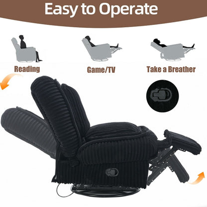 Canapé inclinable polyvalent en velours côtelé pour la détente et le confort