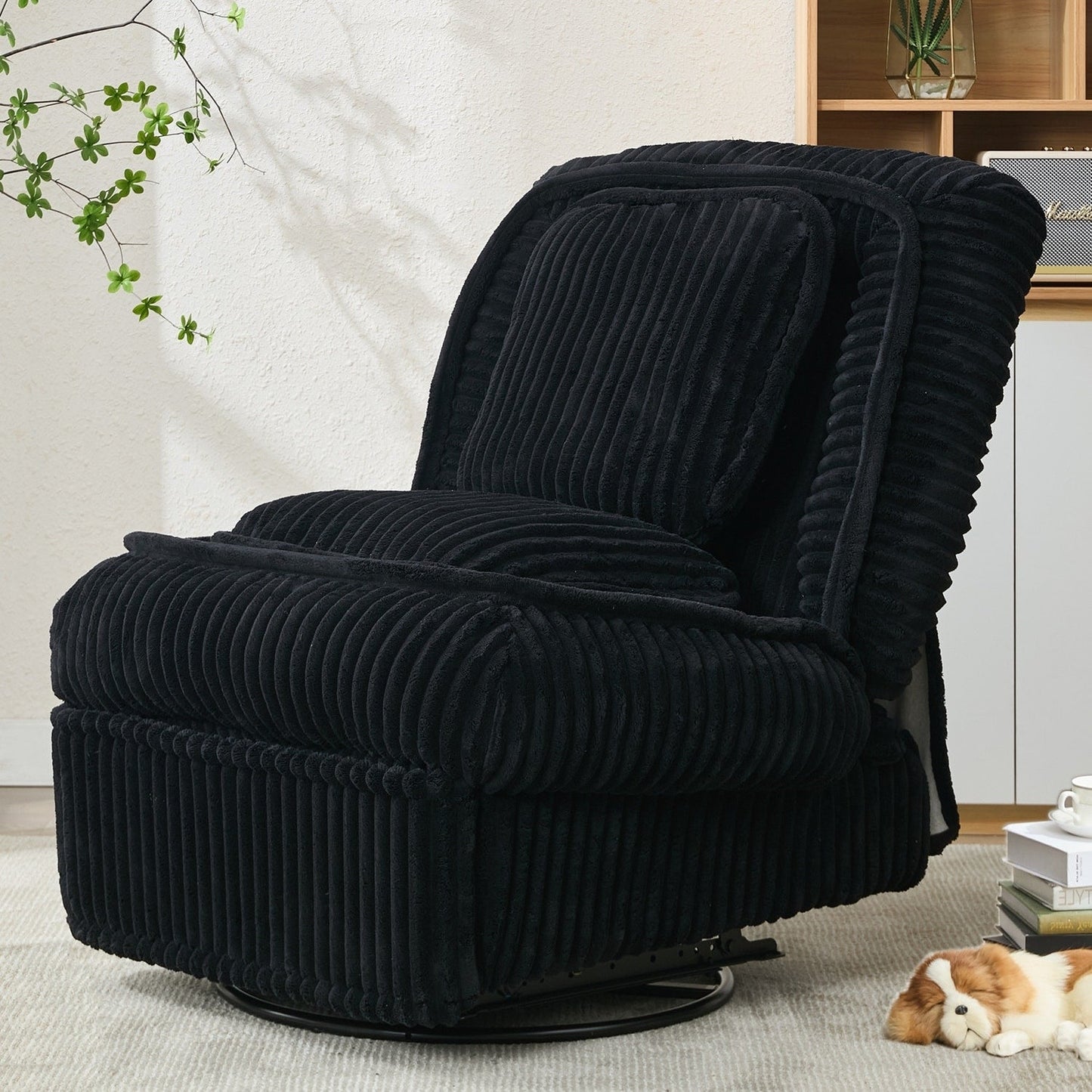 Canapé inclinable polyvalent en velours côtelé pour la détente et le confort