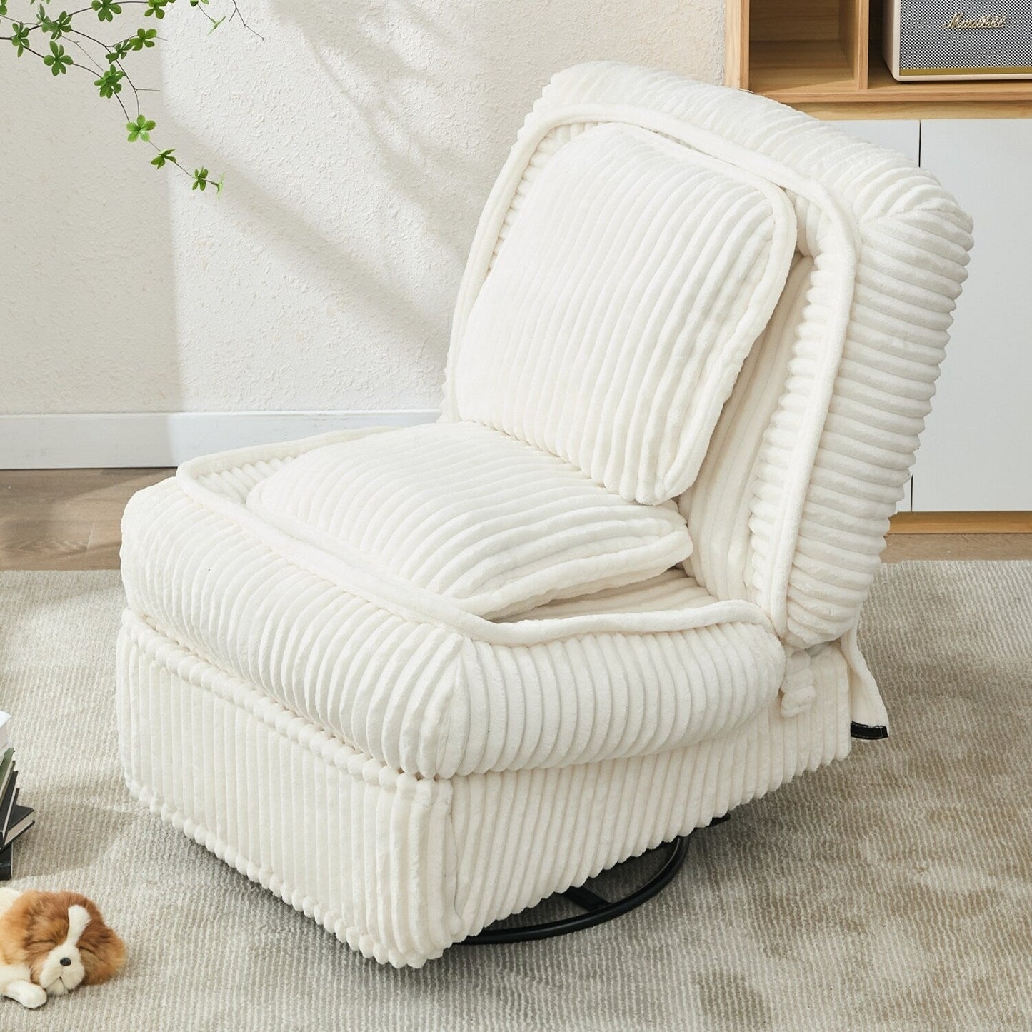 Canapé inclinable polyvalent en velours côtelé pour la détente et le confort