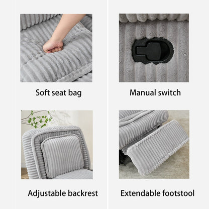 Canapé inclinable polyvalent en velours côtelé pour la détente et le confort