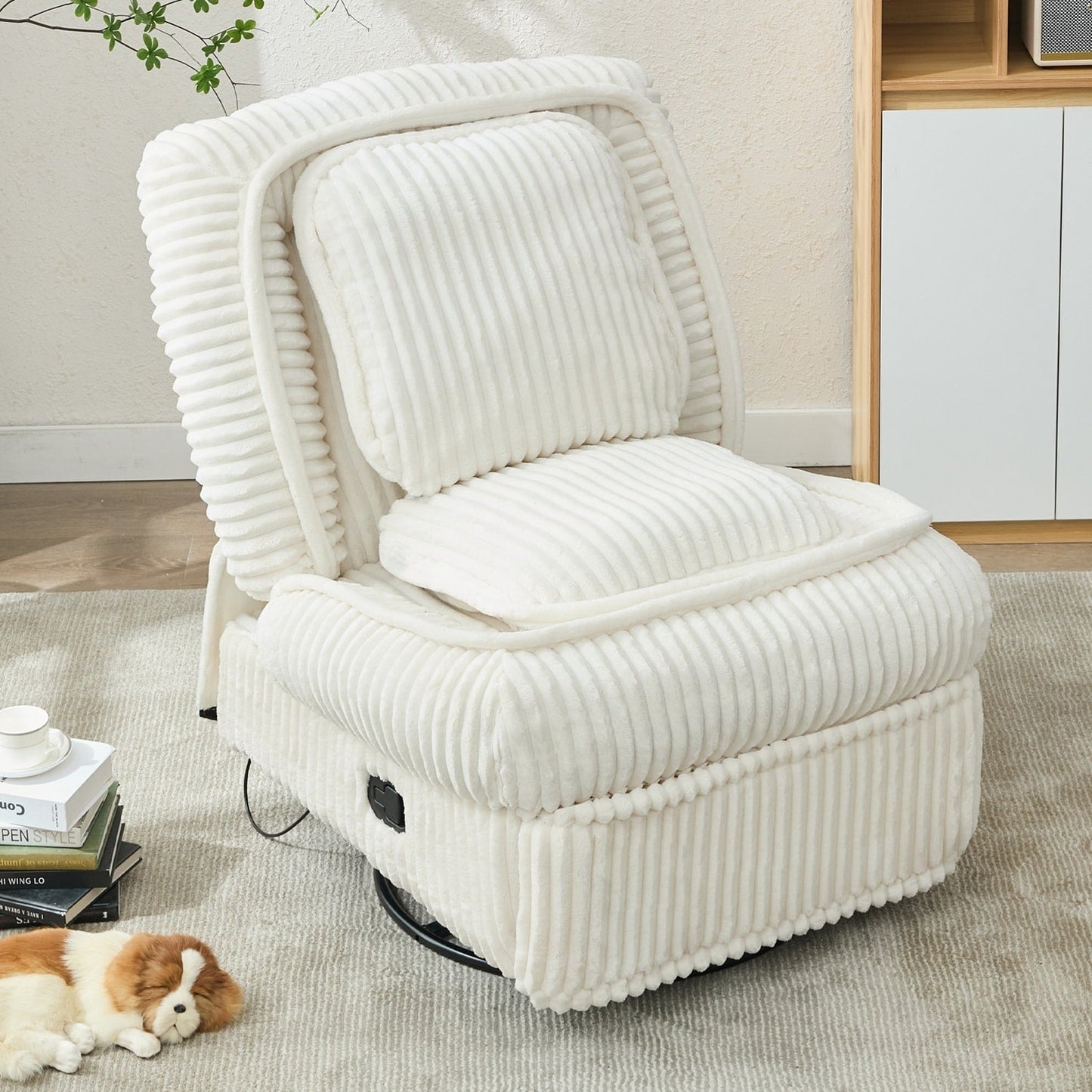 Canapé inclinable polyvalent en velours côtelé pour la détente et le confort