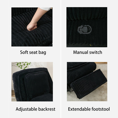 Canapé inclinable polyvalent en velours côtelé pour la détente et le confort