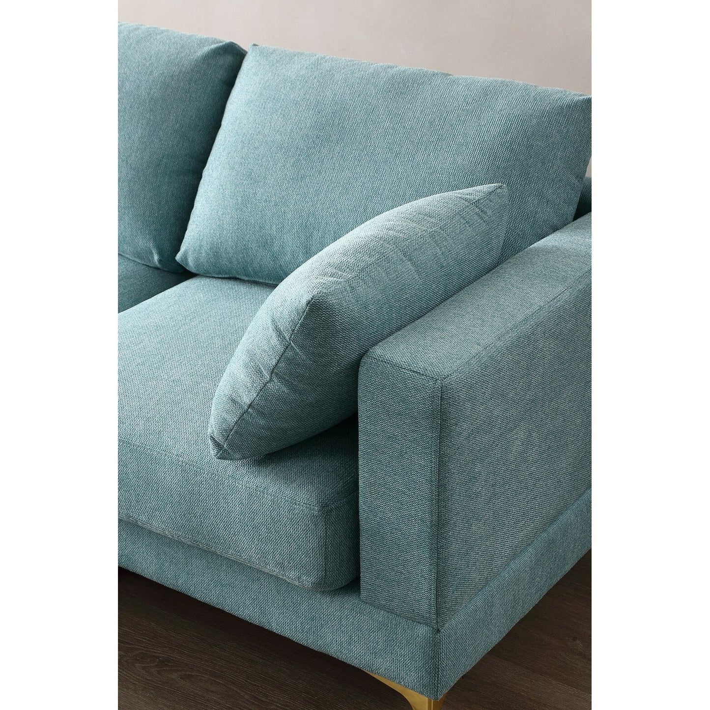 Canapé polyvalent en L avec pouf - Tissu en polyester doux pour un confort ultime