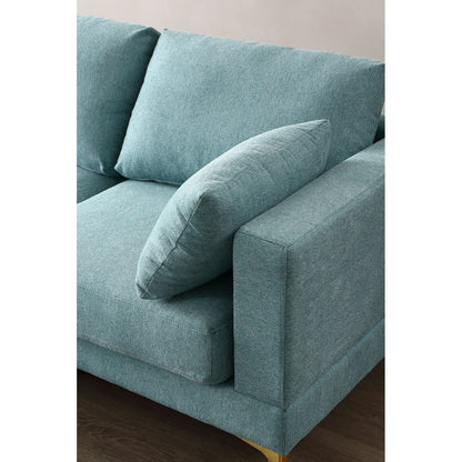 Canapé polyvalent en L avec pouf - Tissu en polyester doux pour un confort ultime