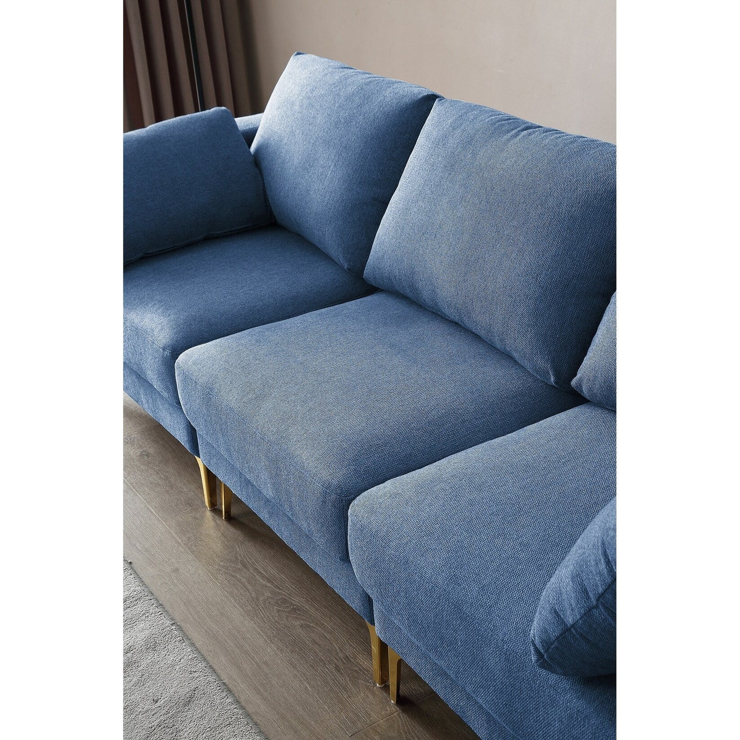 Canapé polyvalent en L avec pouf - Tissu en polyester doux pour un confort ultime