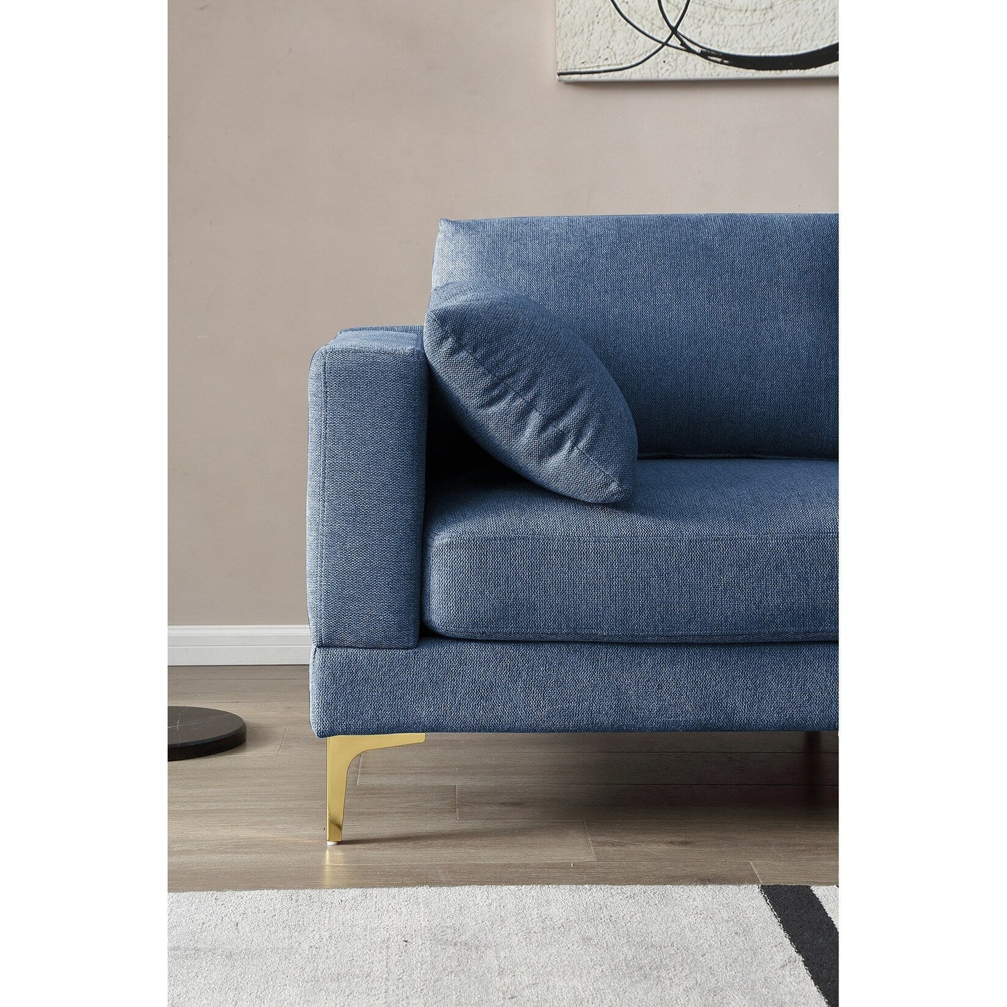 Canapé polyvalent en L avec pouf - Tissu en polyester doux pour un confort ultime