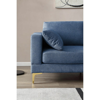 Canapé polyvalent en L avec pouf - Tissu en polyester doux pour un confort ultime